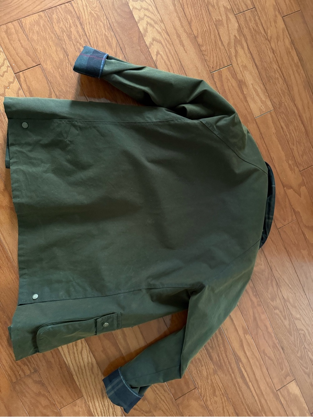 Barbour Acorn Olive Waxed Cotton Jacket size 10 - Picture 5 of 6